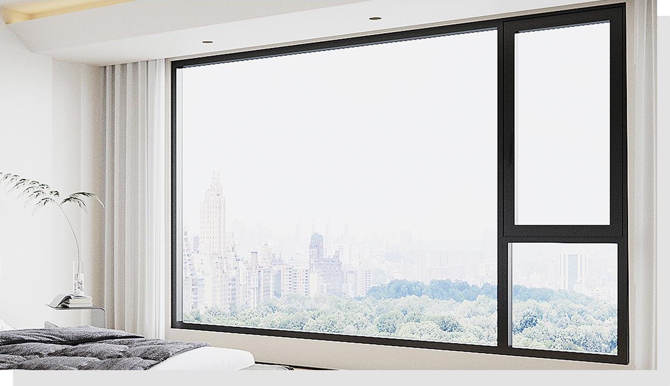 Ultra-narrow Coastal Series casement framing a skyline